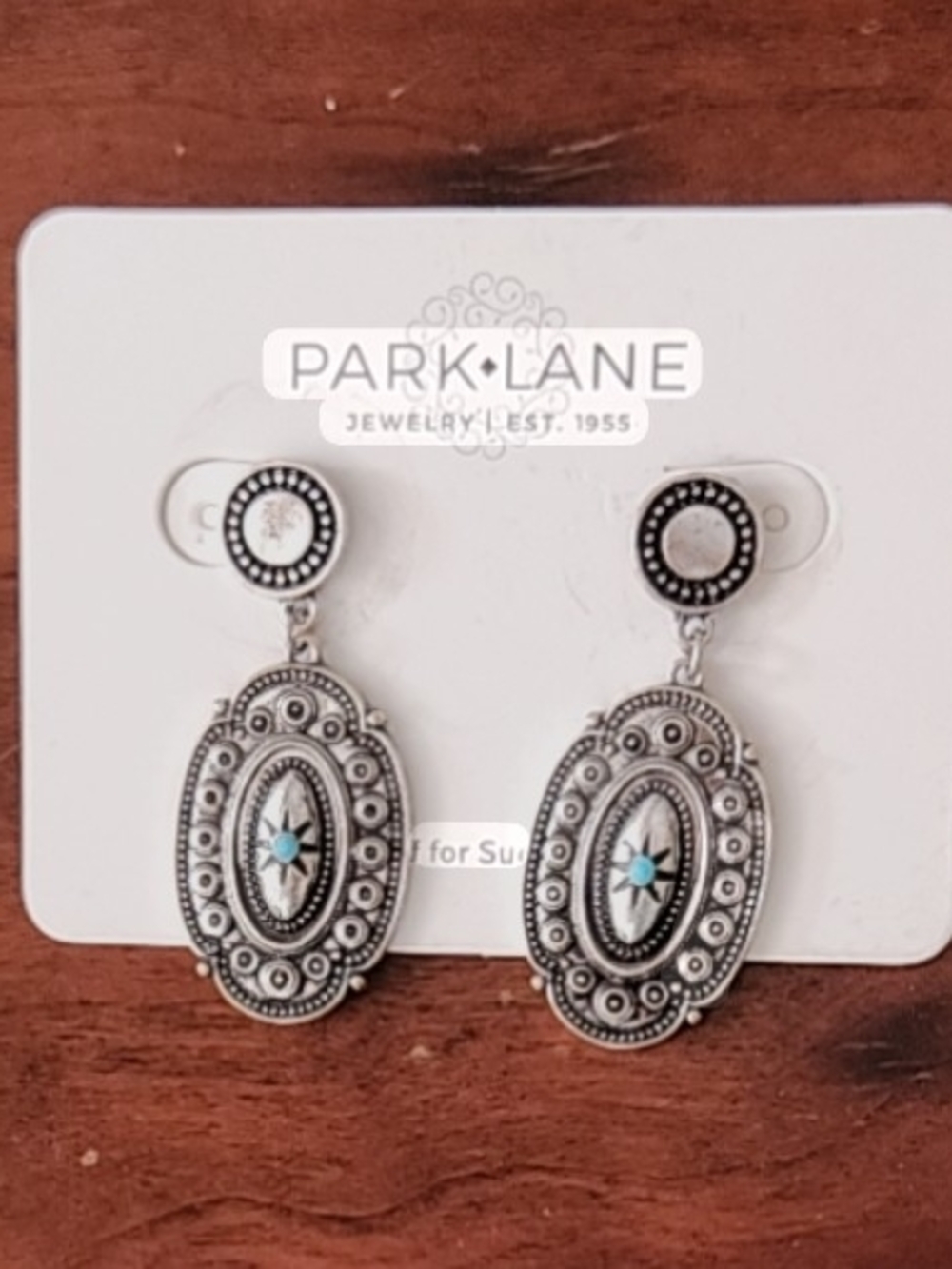 Park Lane Silver-Tone Turquoise Accent Oval Drop Earrings - Silver